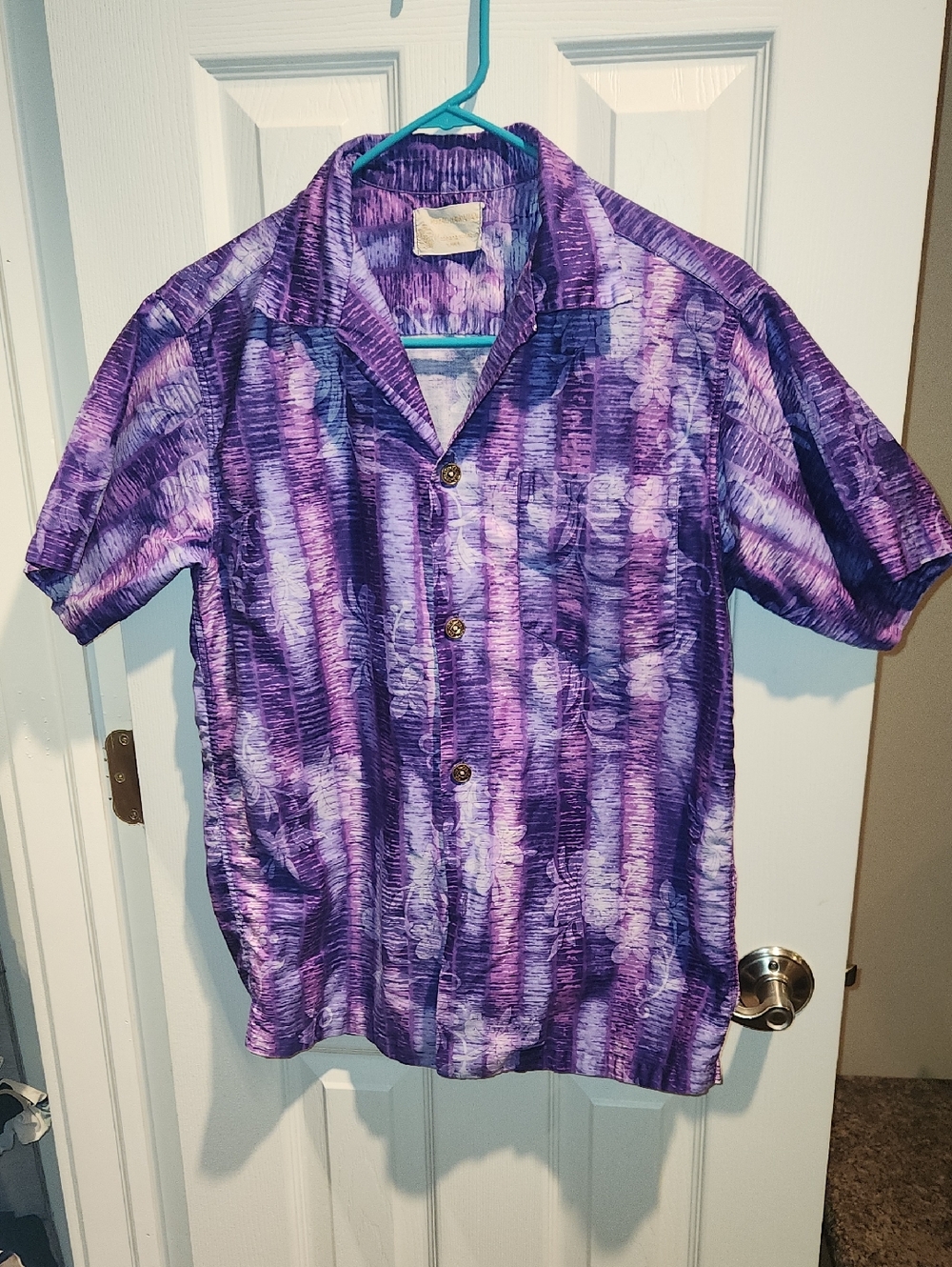 Royal Hawaiin Purple Floral Button Up Shirt